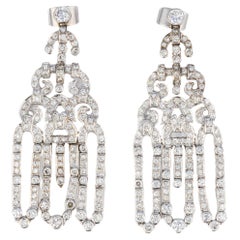 Boucles d'oreilles chandelier Art déco à diamants