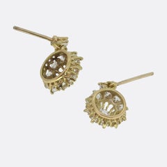Art Deco Diamond Cluster Drop Earrings