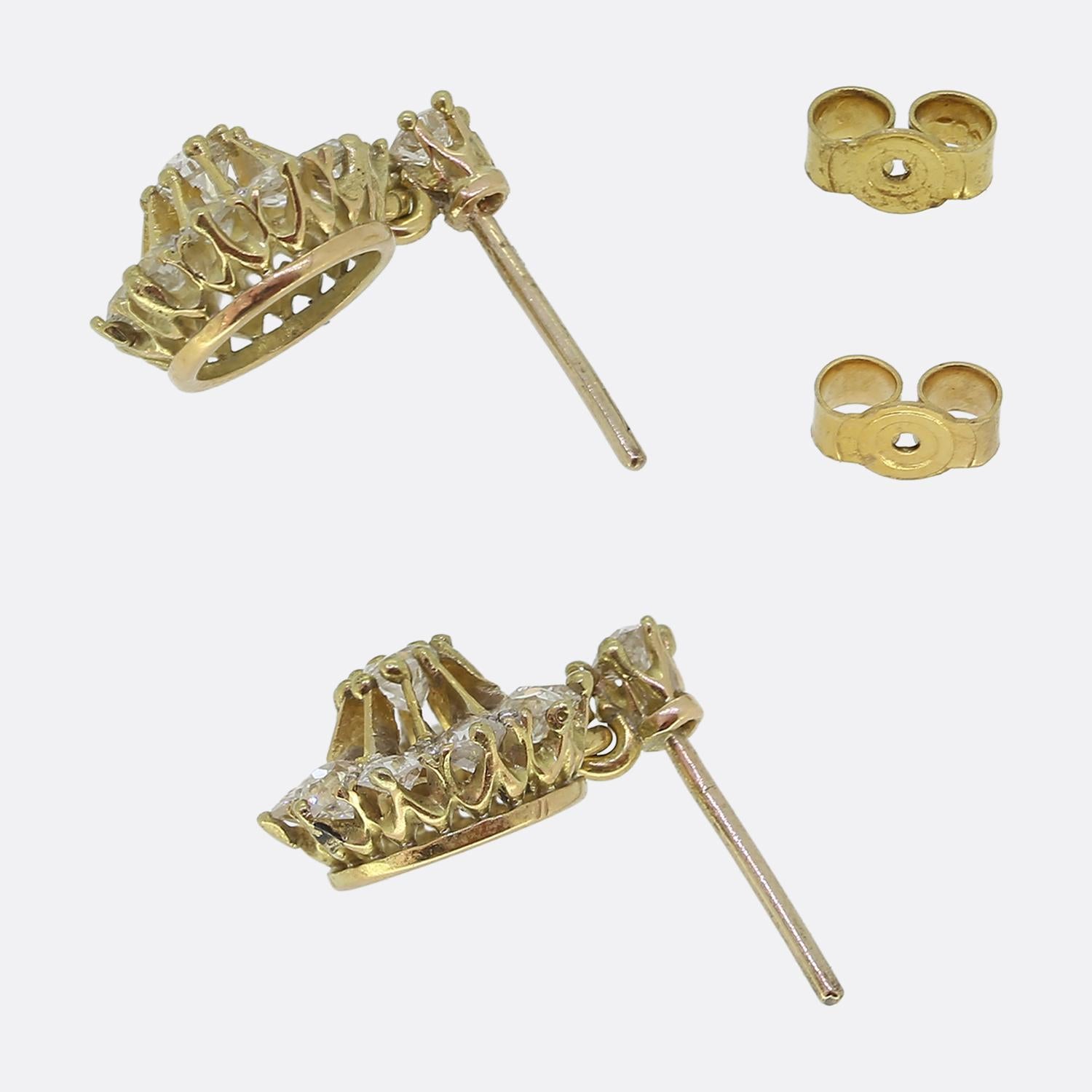 Orecchini a goccia con diamanti Art Déco In condizioni buone in vendita a London, GB