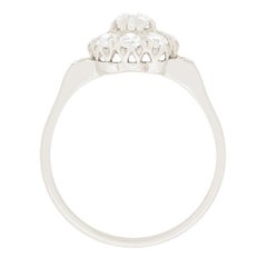 Art Deco Diamond Cluster Engagement Ring, circa 1940s