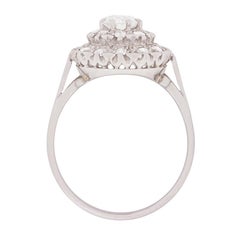 Art Deco 0,50ct Diamant Cluster Ring, um 1920er Jahre
