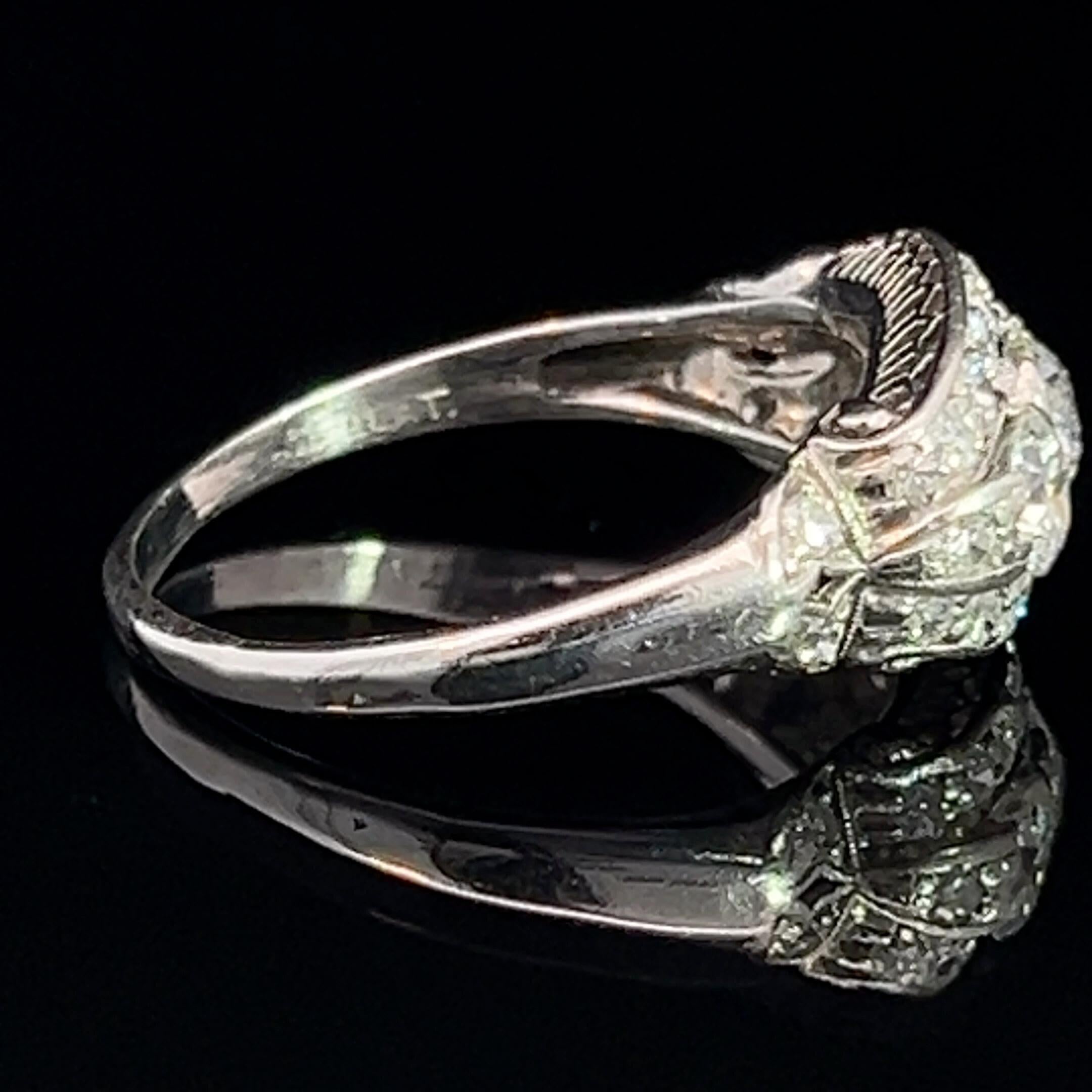 Women's or Men's Art Deco Diamond Cluster Ring Circa 1930s For Sale