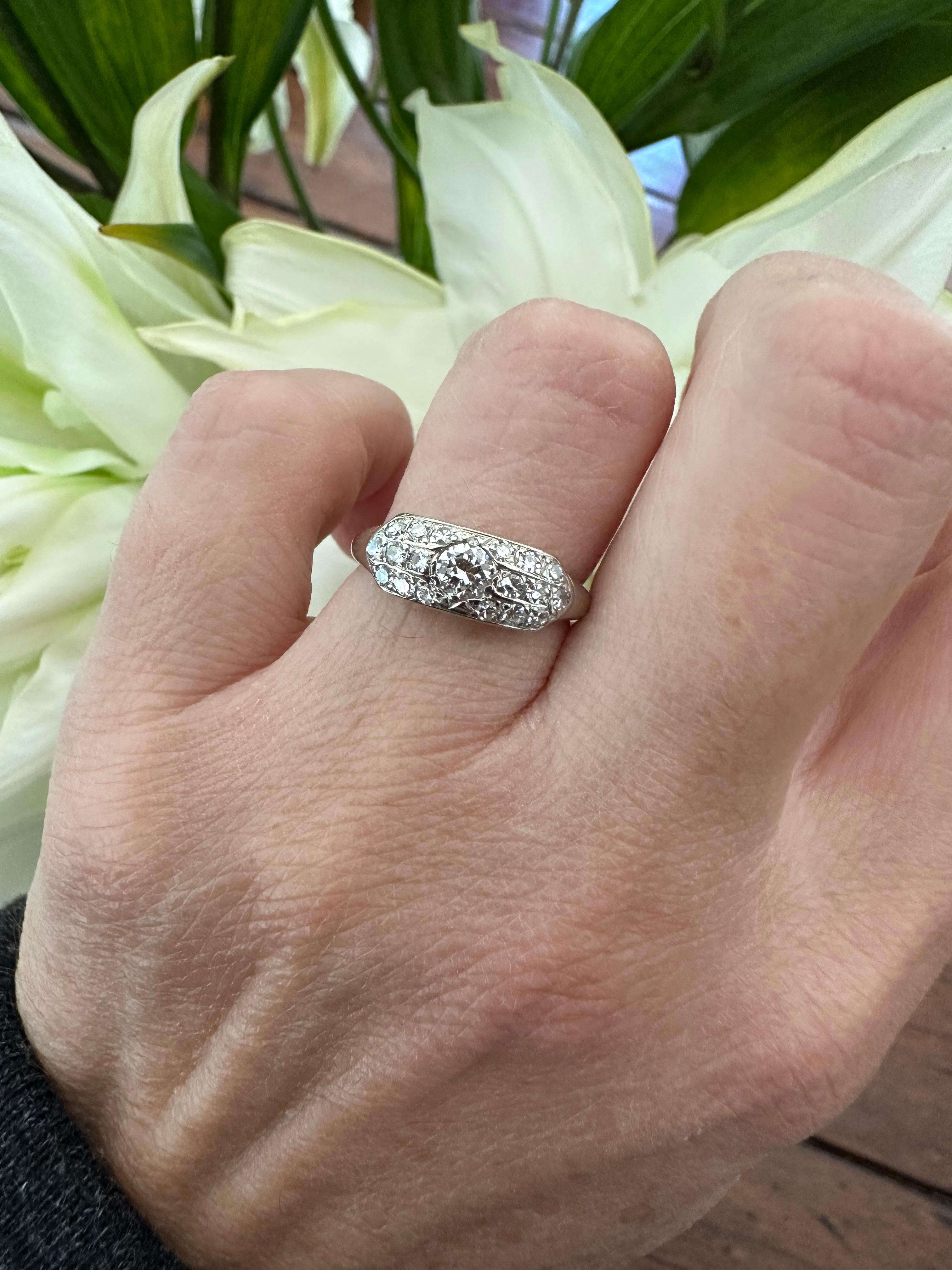 Art Deco Diamond Cluster Ring   For Sale 3