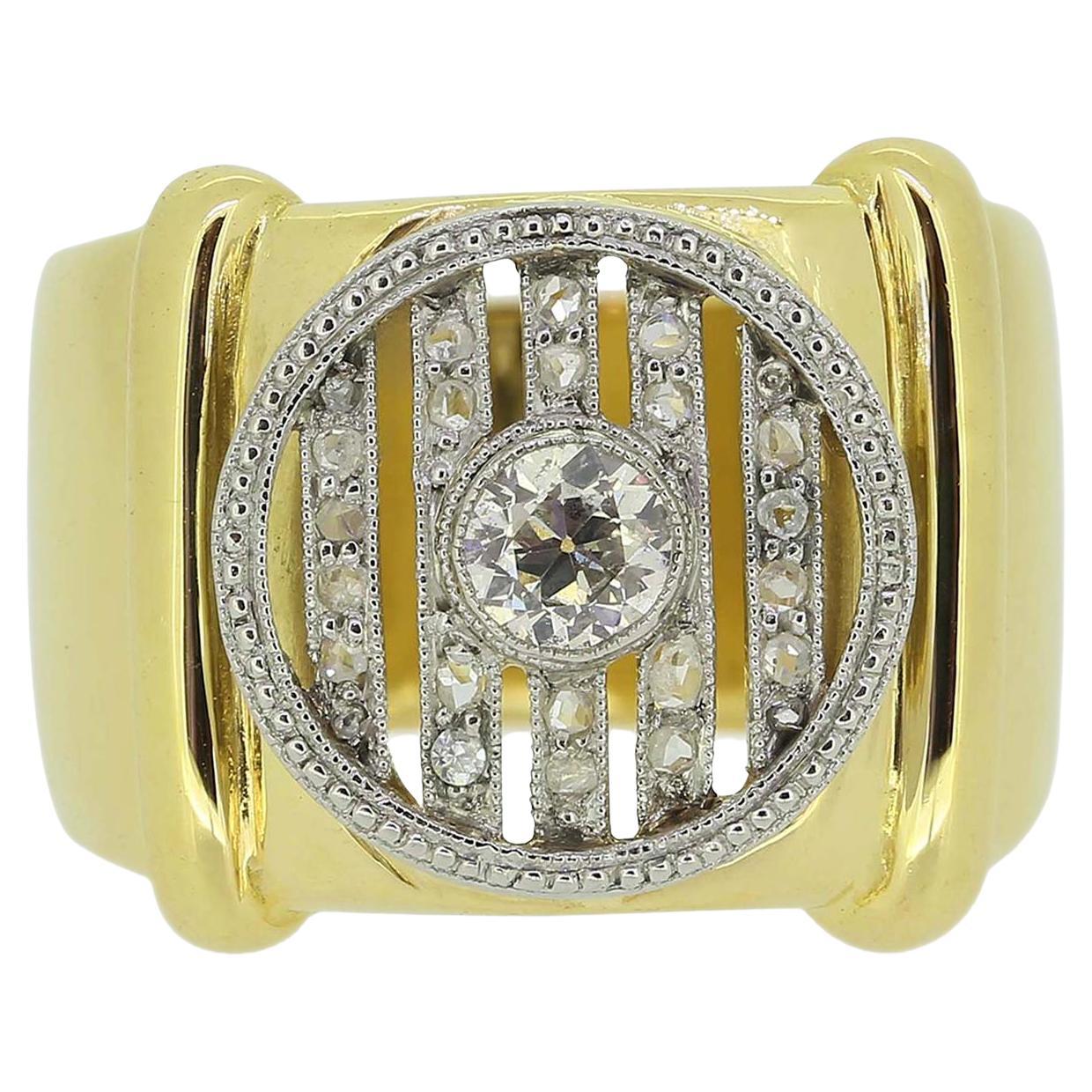 Art Deco Diamant-Cluster-Ring mit Diamanten