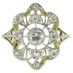 Anello Art Deco con diamanti a grappolo