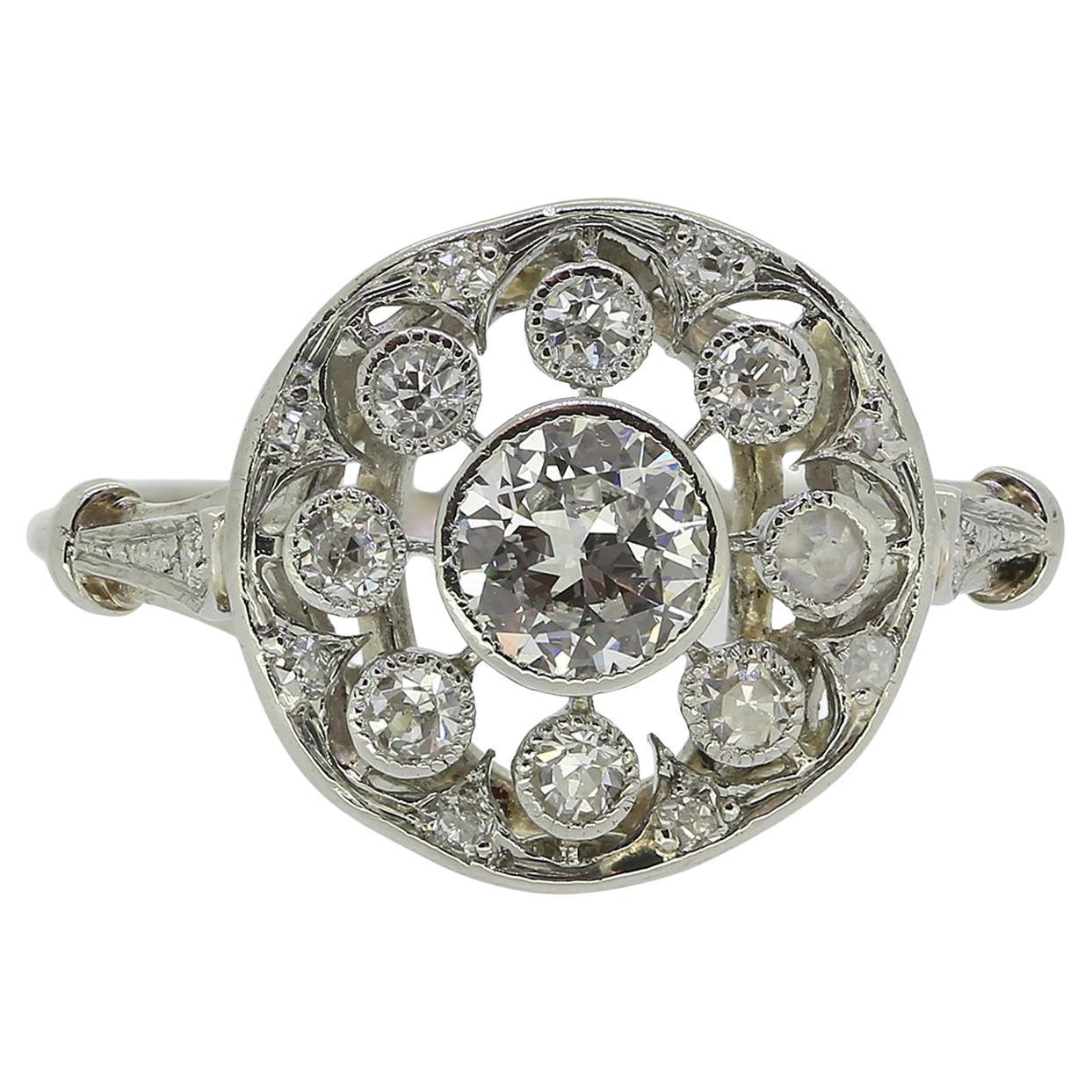 Art Deco Diamond Cluster Ring