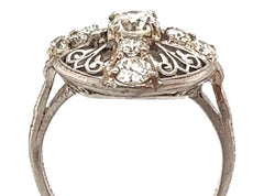 Art Deco Diamond Ring 1.32ct GIA Transitional Cut Original Inscribed 1939 Plat