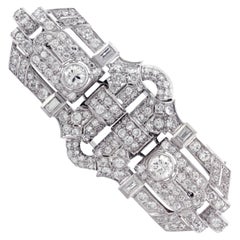 Art Deco Diamond Combination Clips Brooch