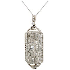 Art Deco Diamond Convertible Pendant Brooch