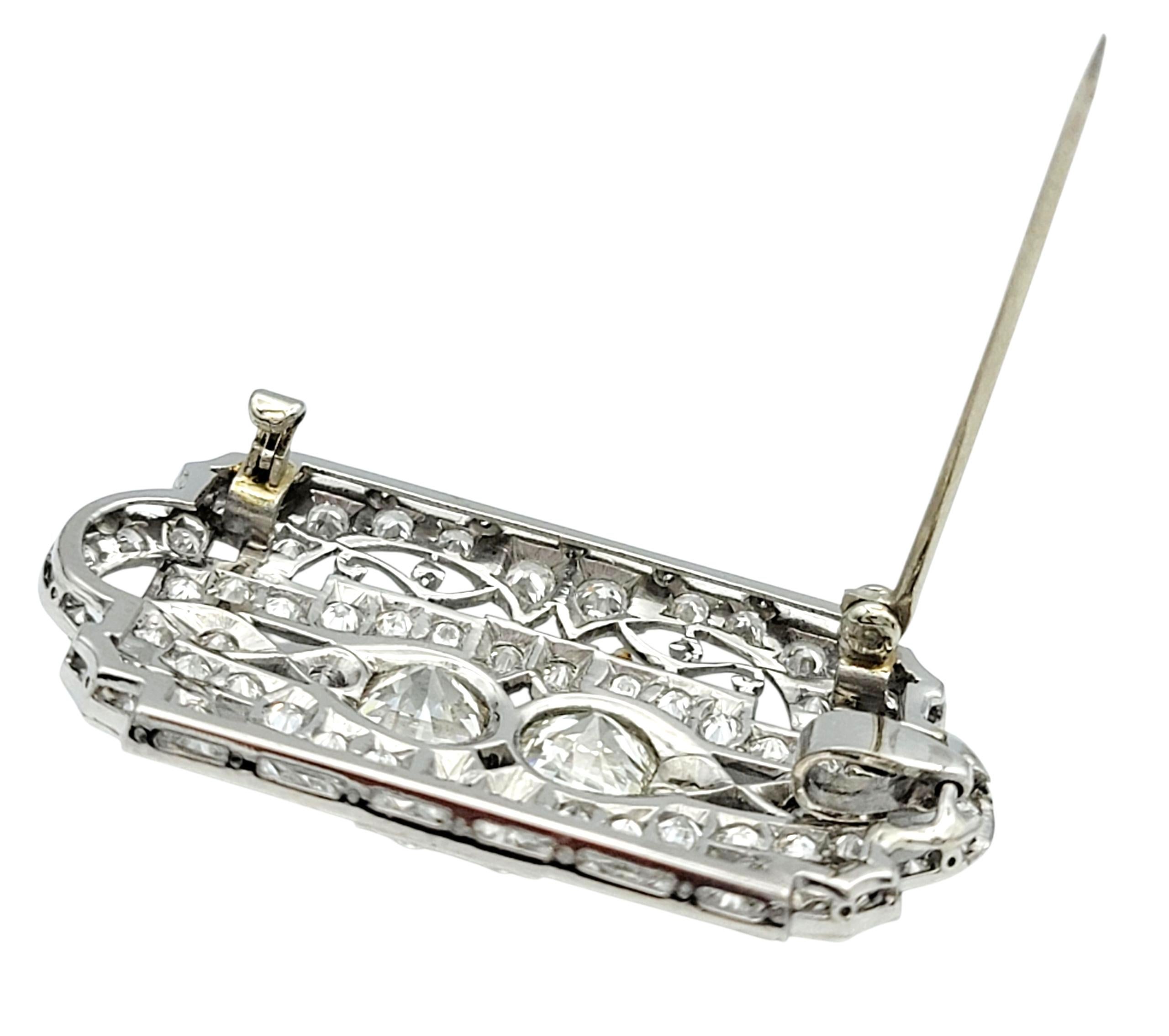 Collana con ciondolo convertibile in diamante Art Deco / Spilla in oro bianco 14 carati in vendita 2