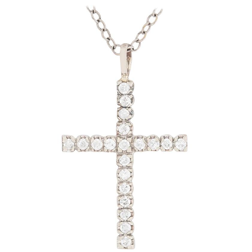 Art Deco Diamond Cross Pendant, circa 1930s