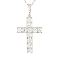 Antique Art Deco Diamond Cross Pendant, circa 1920s