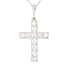 Art Deco Diamond Cross Pendant, circa 1920s