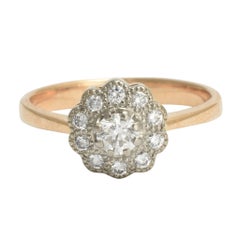 Art Deco Diamond Daisy Gold Ring