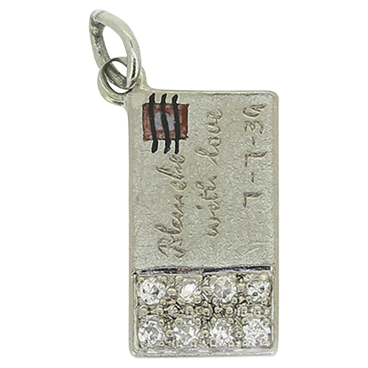 Pendentif en forme de lettre avec diamant Art déco en vente