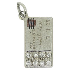 Ciondolo a forma di lettera con diamante Art Deco