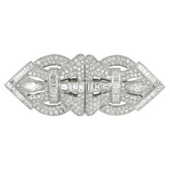 Art Deco diamond double clip brooch, circa 1920