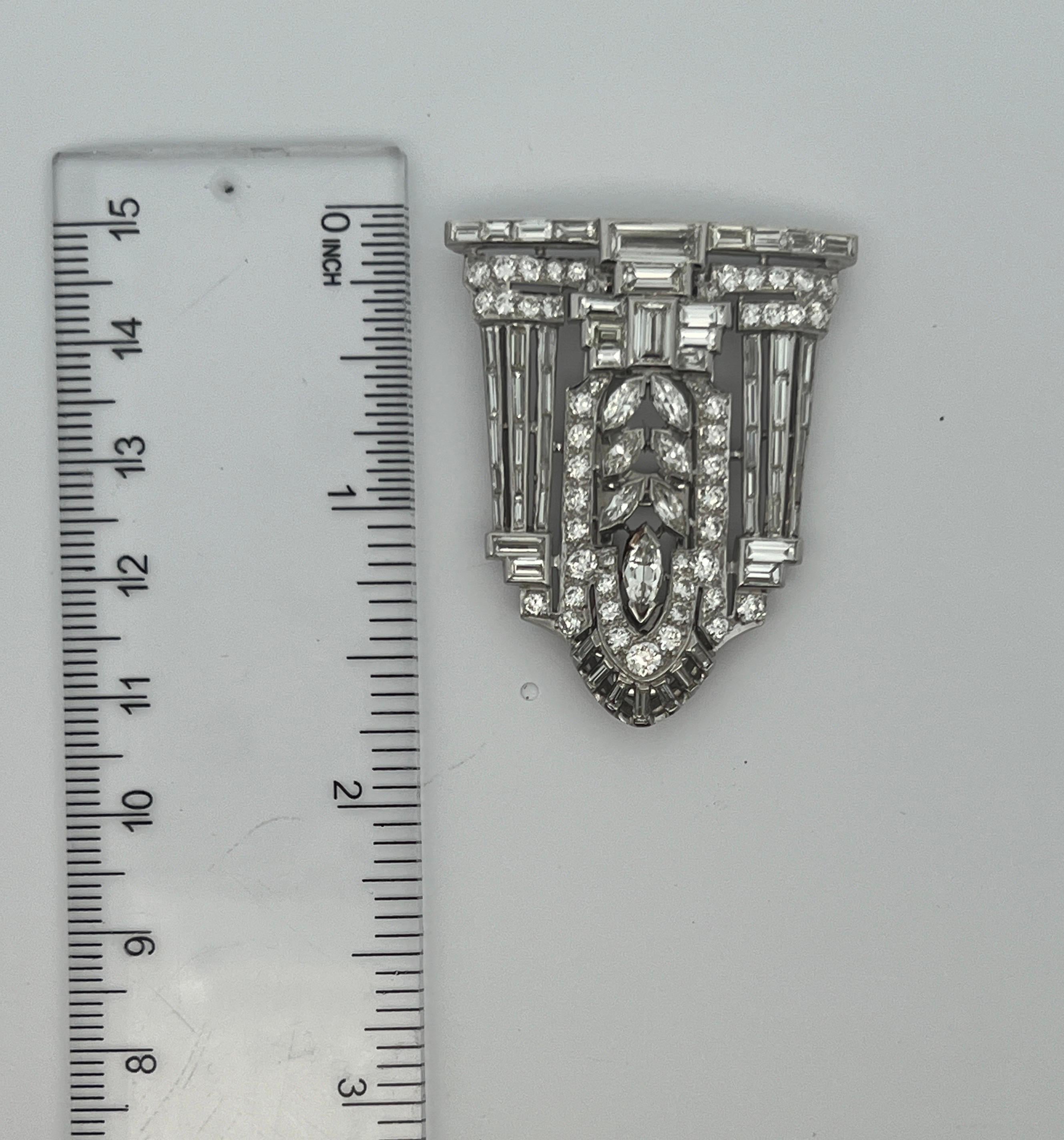 Art Deco Diamond Double Clip-Brooch  For Sale 1