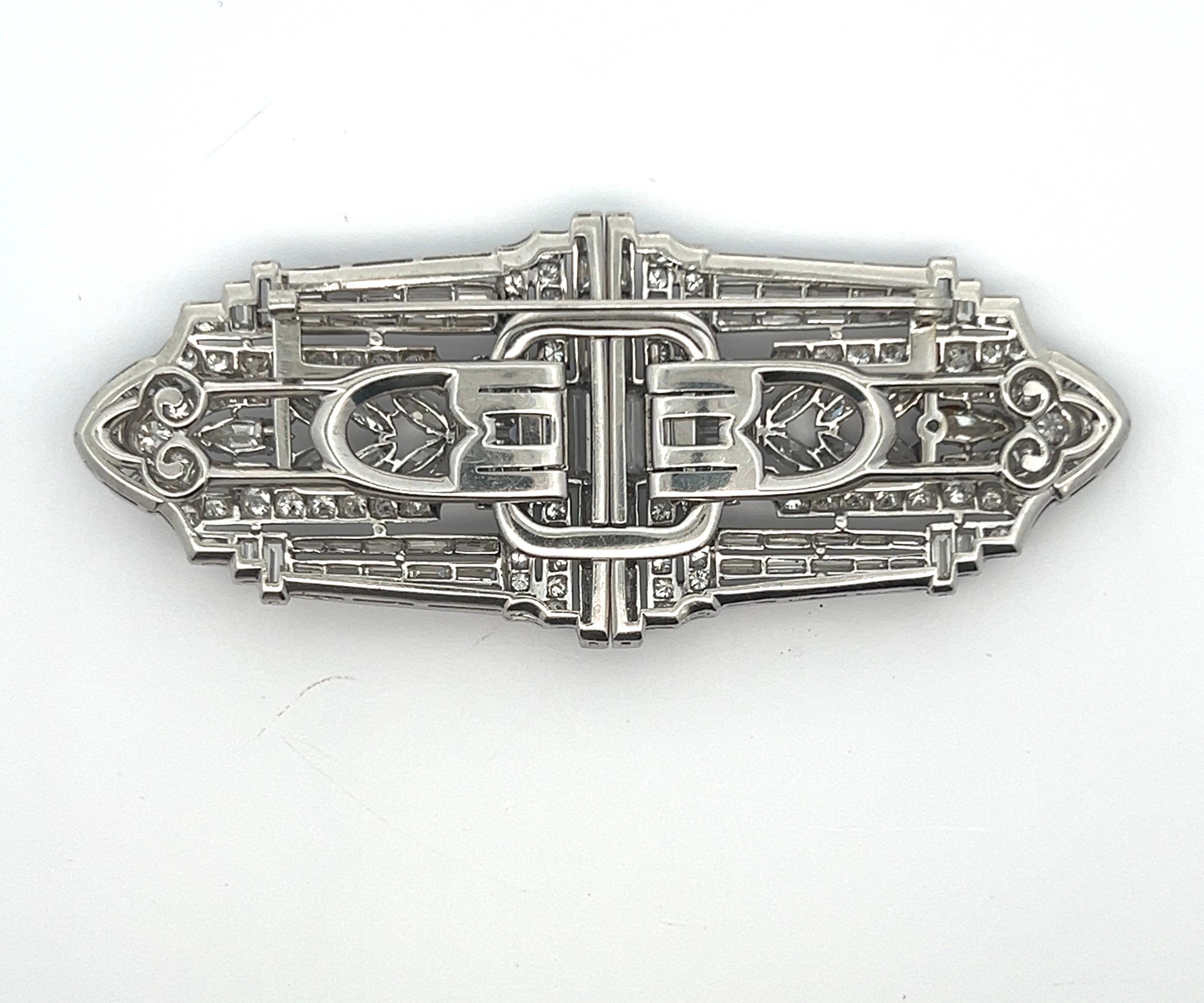 Art Deco Diamond Double Clip-Brooch  For Sale 2