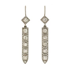 Art Deco Diamond Drop Earrings 2.50 Total Carat