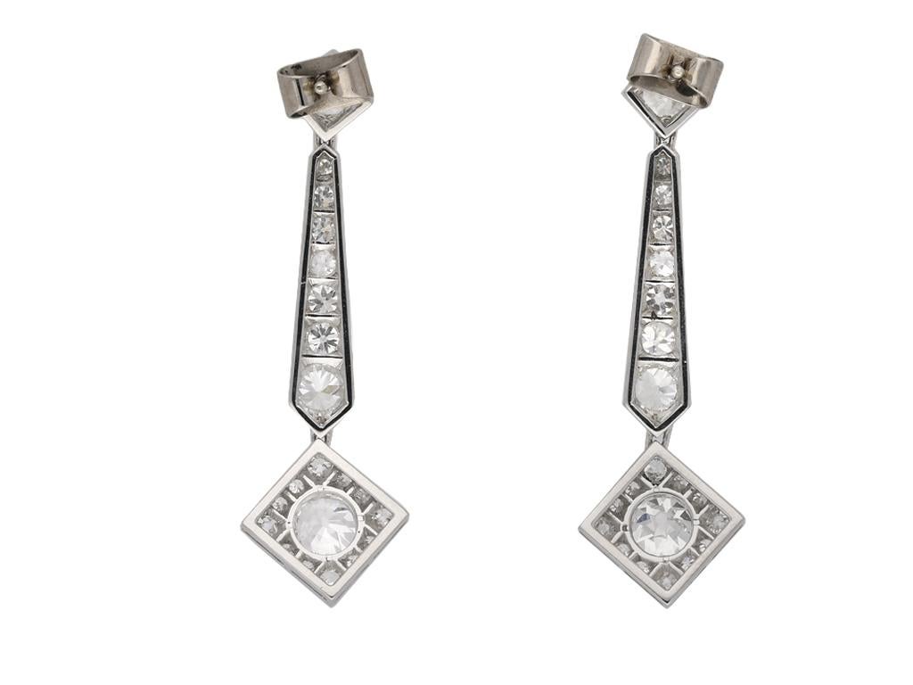 art deco diamond earrings