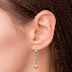 Art Deco Diamond Drop Earrings Circa 1930s