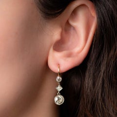 Pendientes de gota de diamantes Art Decó Circa 1930s