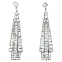 Art Deco Diamond Drop Earrings