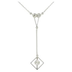 Antique Art Deco Diamond Drop Necklace