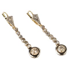Art Deco diamond earrings, 1940s