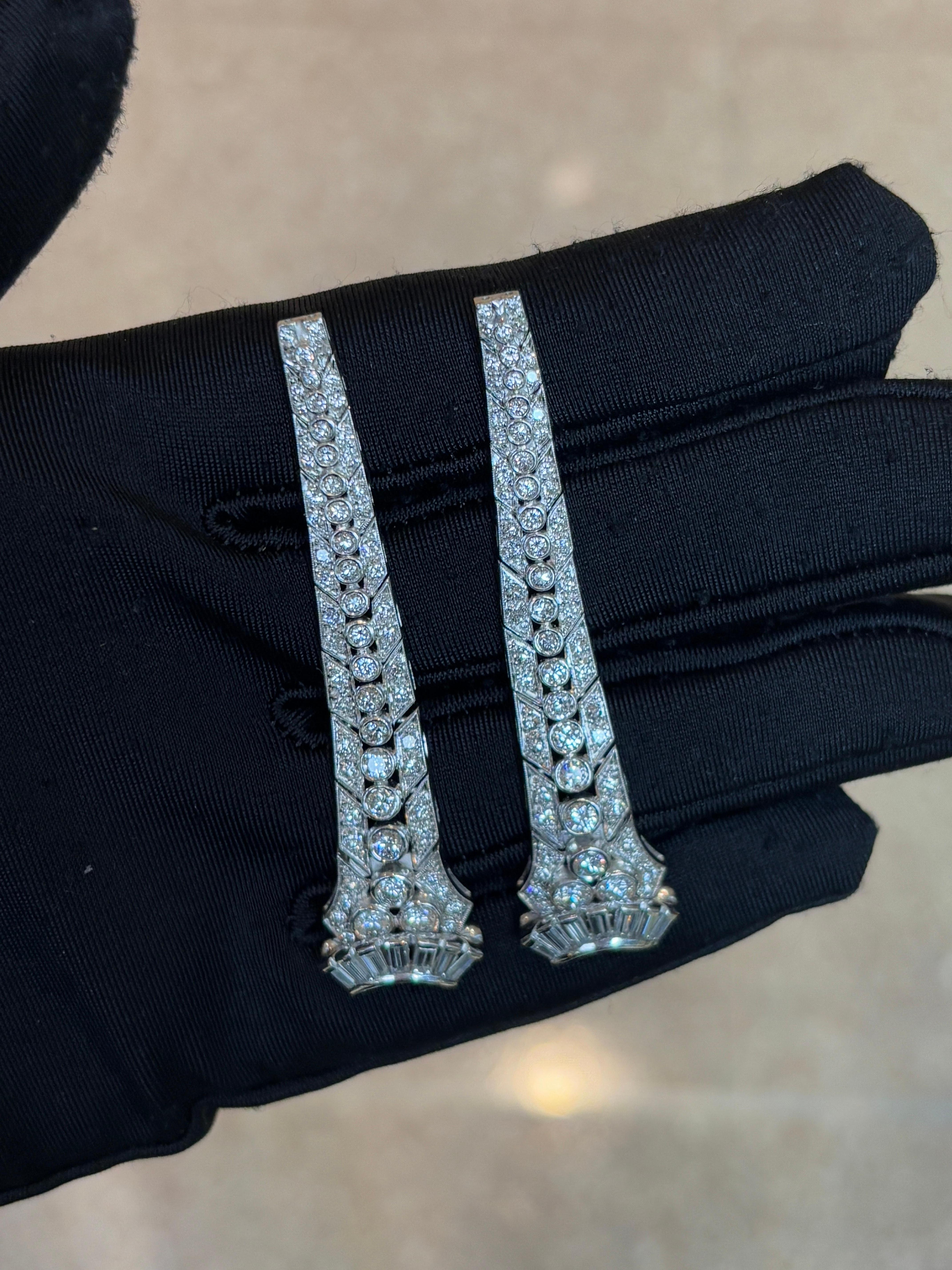 Art Déco Orecchini con diamanti Art Deco in vendita