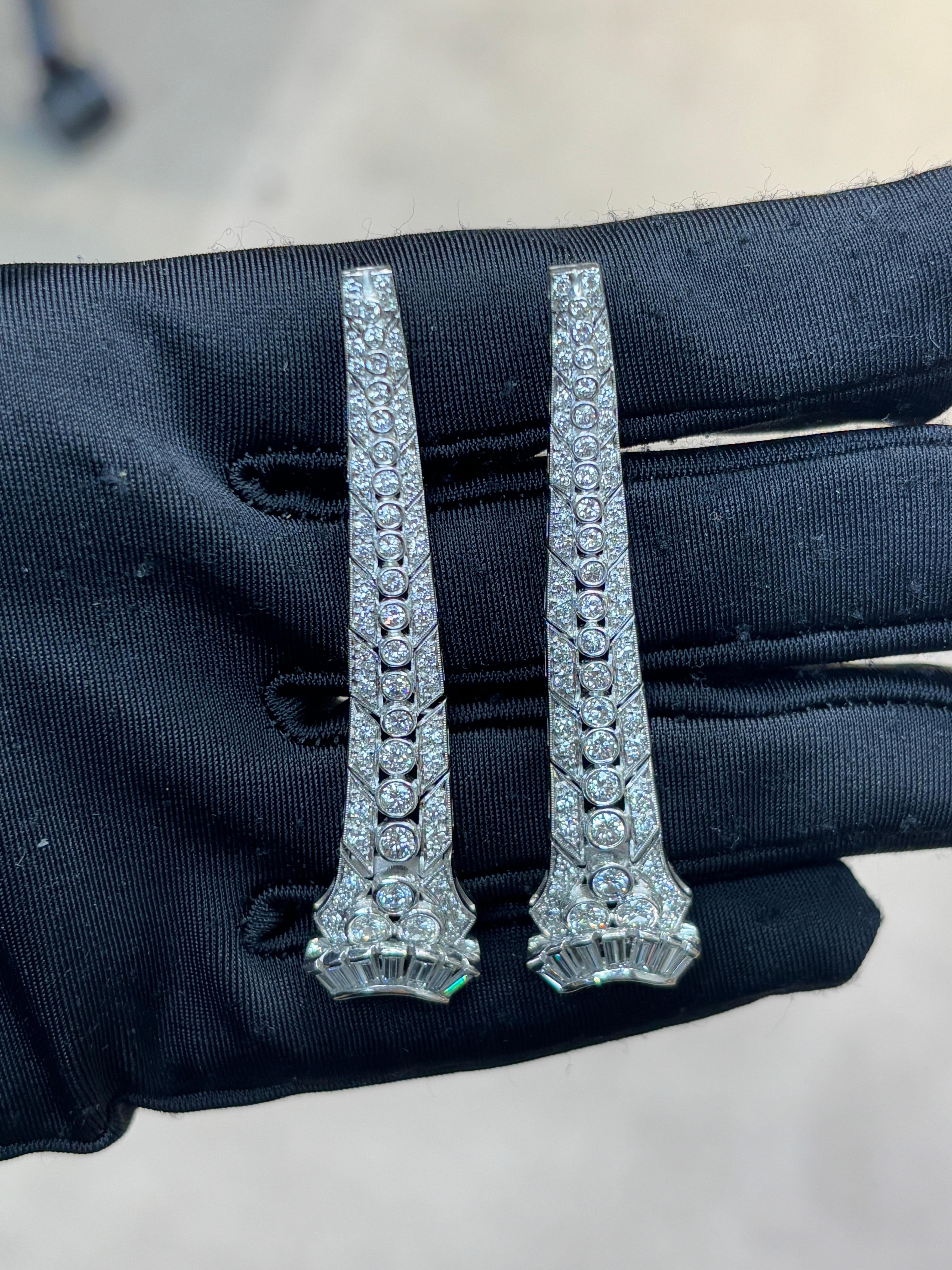 Taglio rotondo Orecchini con diamanti Art Deco in vendita