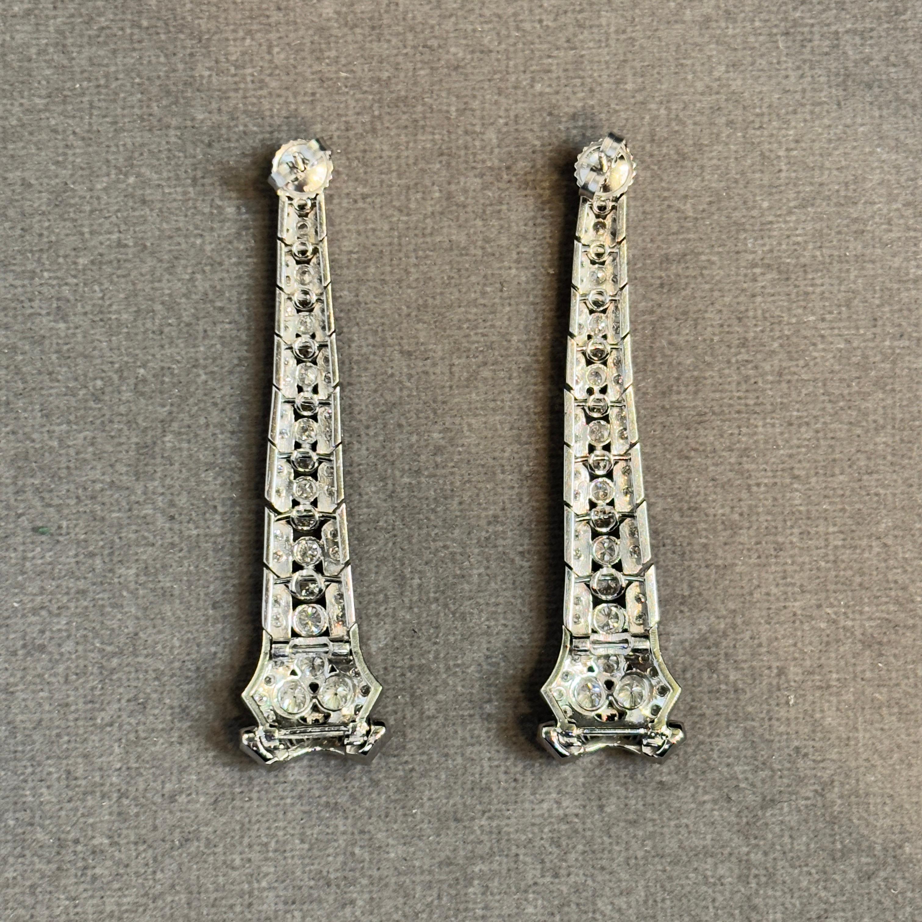 Orecchini con diamanti Art Deco In condizioni ottime in vendita a New York, NY