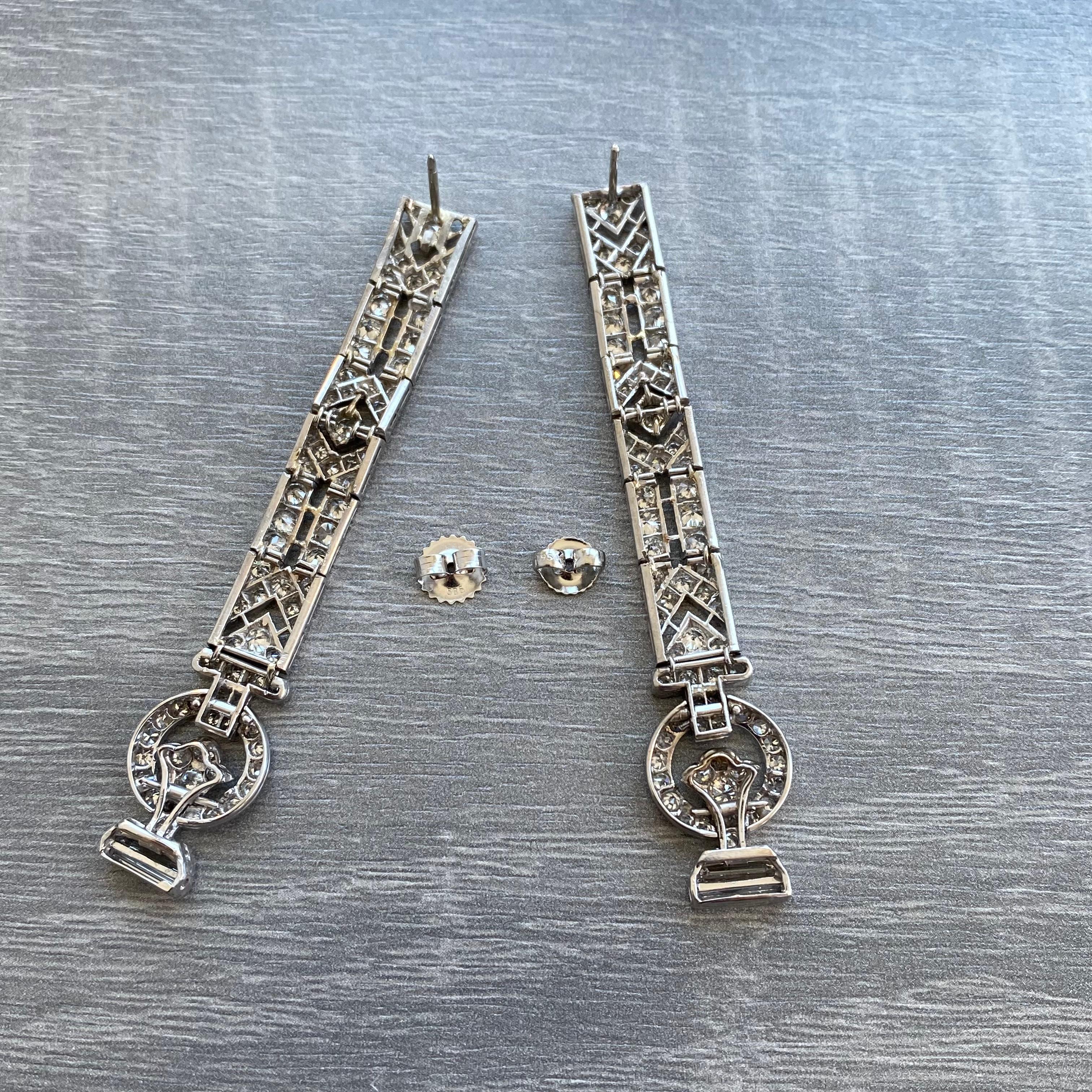 Art Deco Diamond Earrings 1