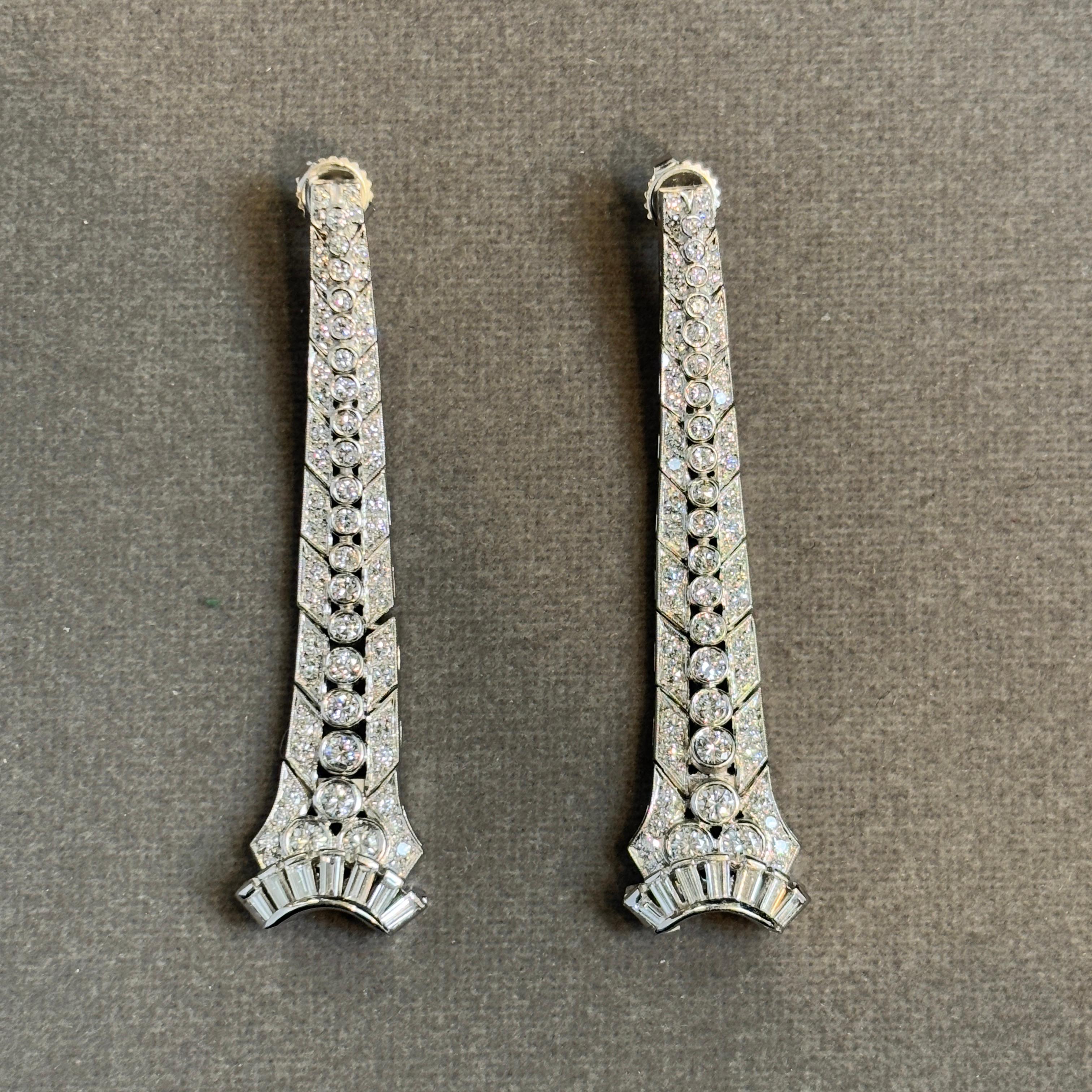 Donna Orecchini con diamanti Art Deco in vendita