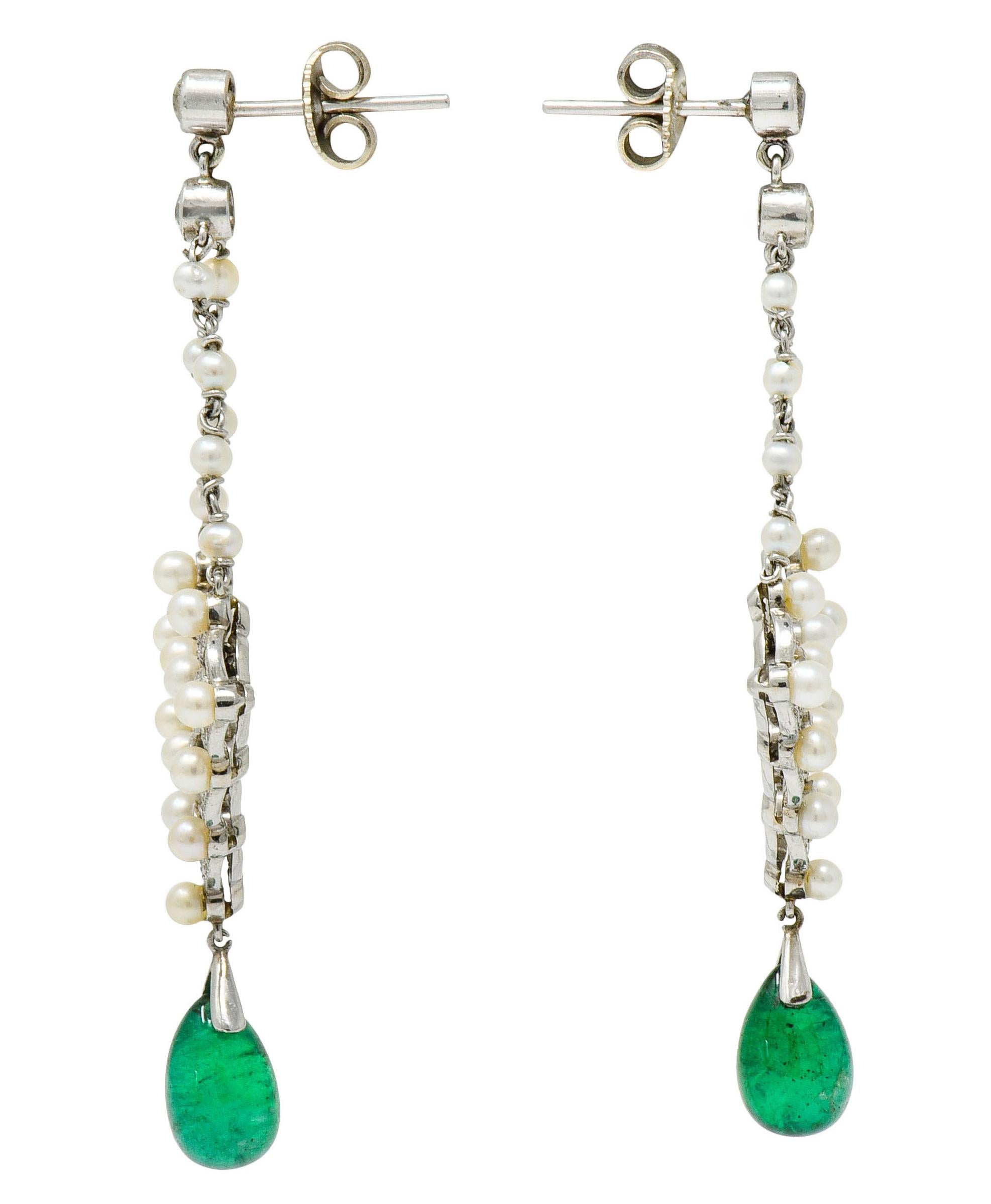 Chandelier style earring designed as a pierced 