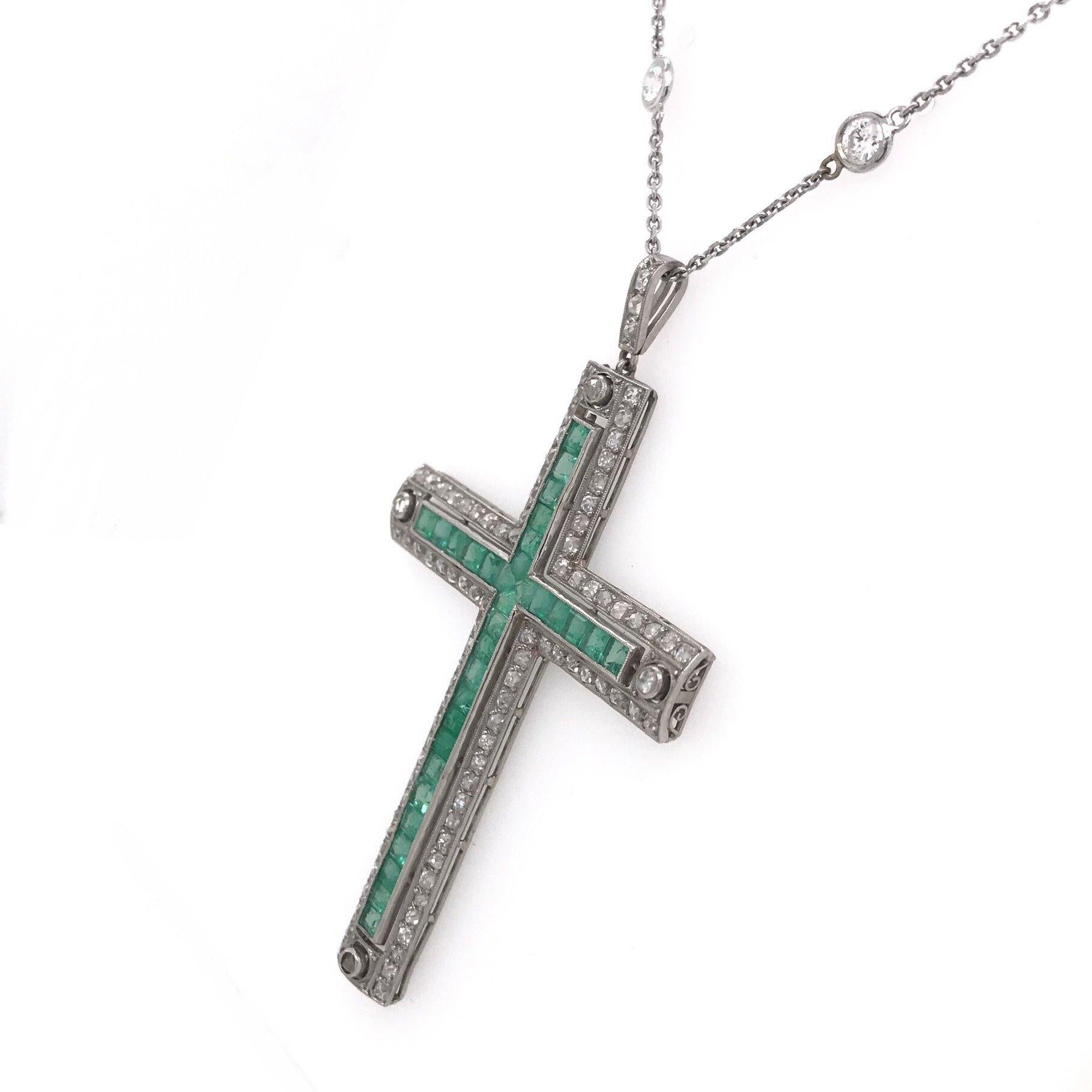 art deco cross necklace