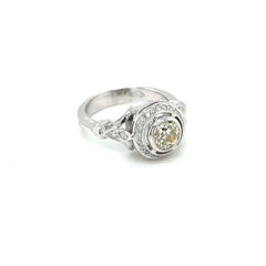 Art Deco Style Diamond Engagement Gold Ring