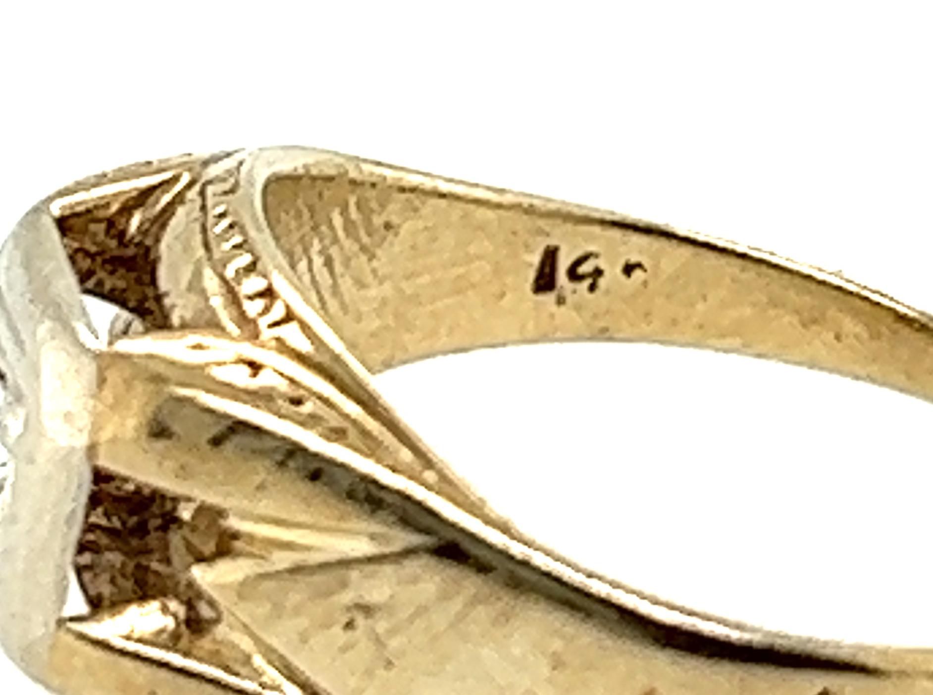 Women's or Men's Art Deco Diamond Engagement Ring .05ct Old Mine Cut Original 1930s Antique 14k For Sale