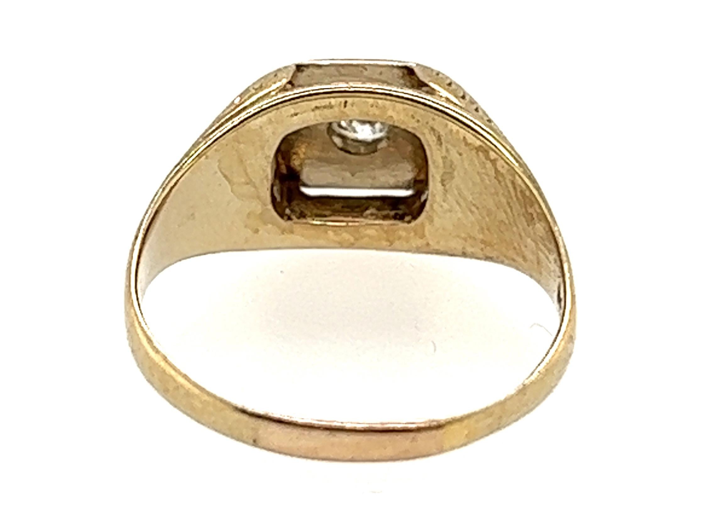 Art Deco Diamond Engagement Ring .05ct Old Mine Cut Original 1930s Antique 14k For Sale 1