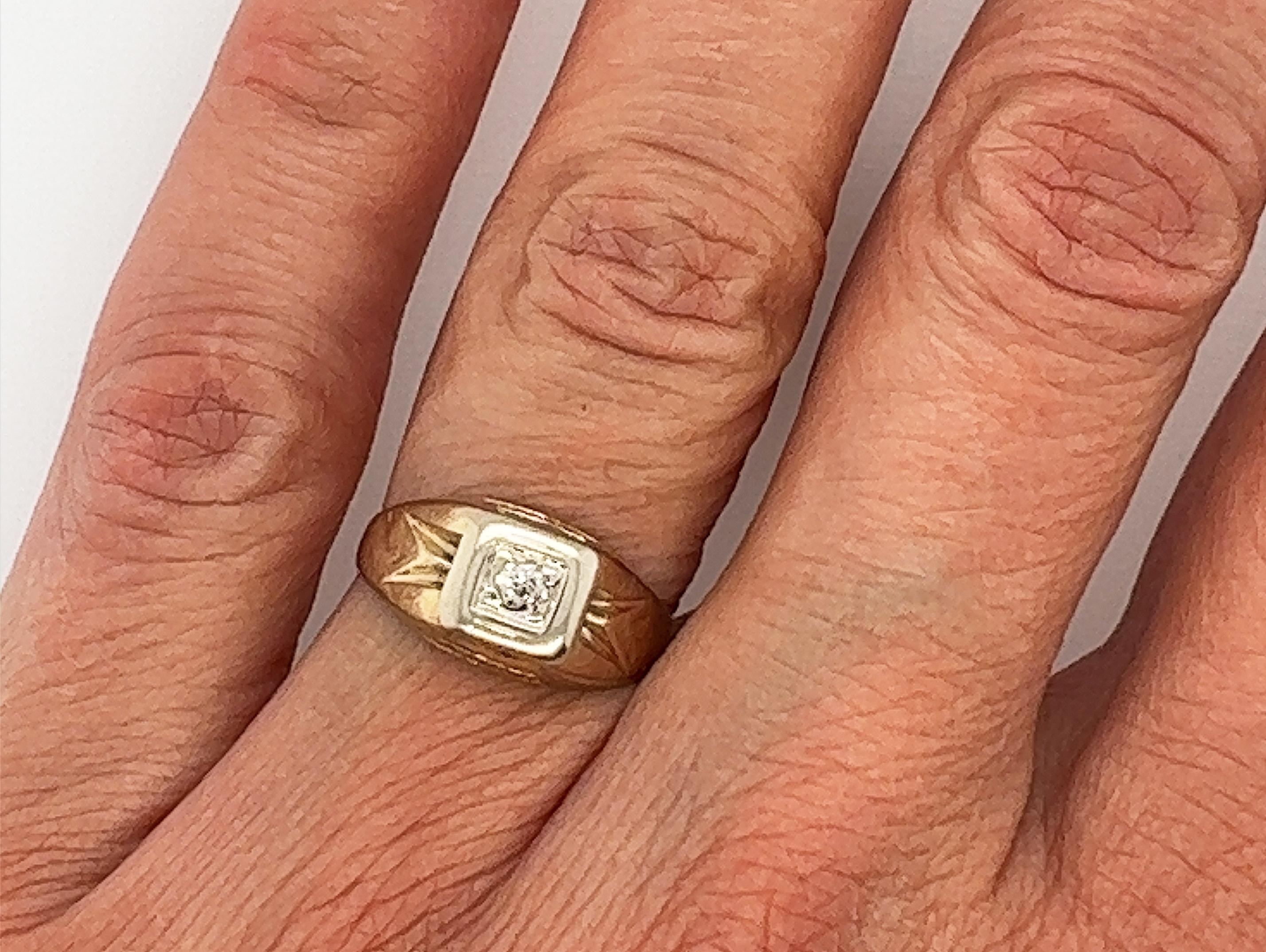 Art Deco Diamond Engagement Ring .05ct Old Mine Cut Original 1930s Antique 14k For Sale 2