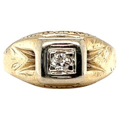 Art Deco Diamond Engagement Ring .05ct Old Mine Cut Original 1930s Antique 14k