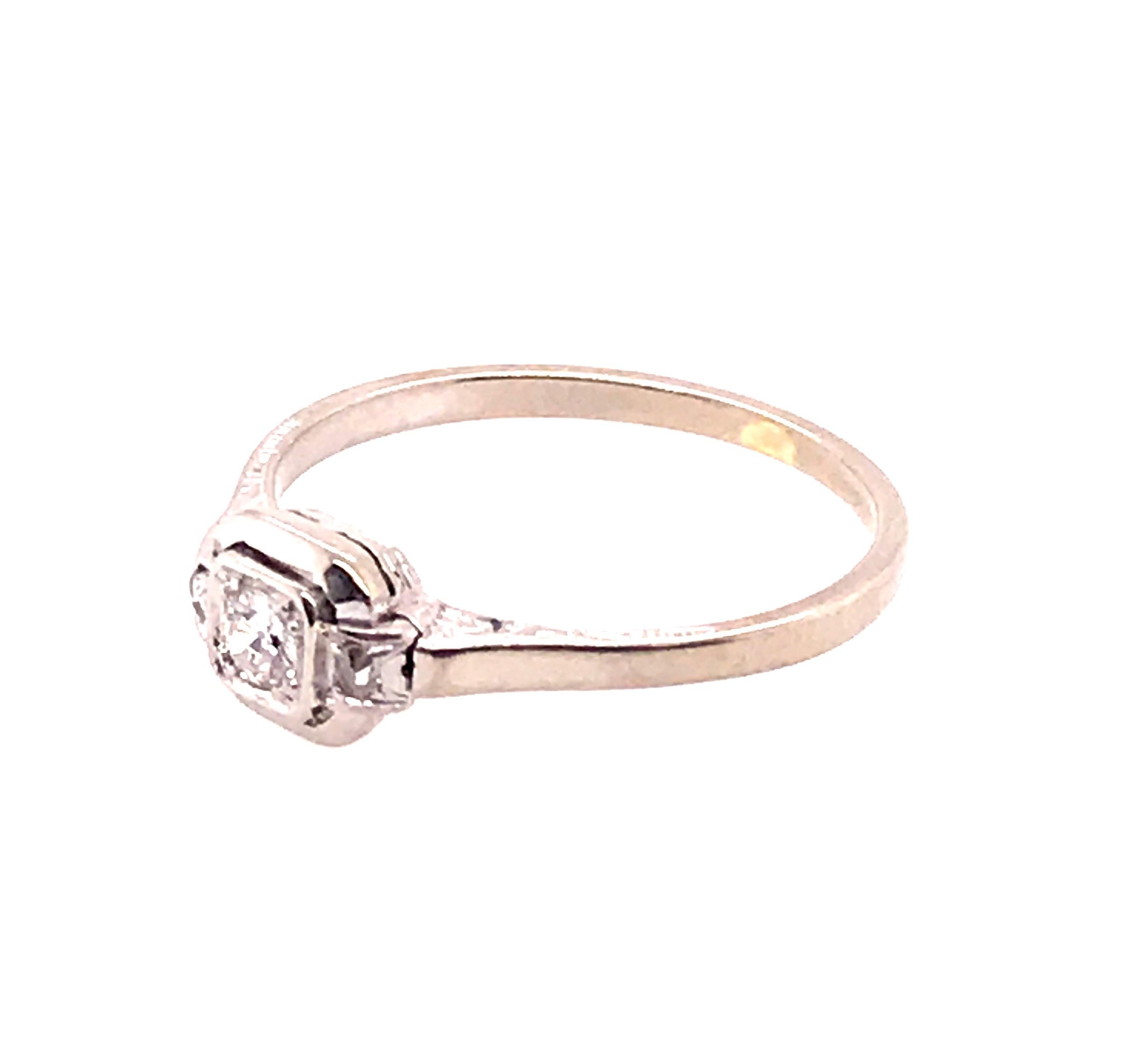 Art Deco Diamant-Verlobungsring .14ct Alteuropäischer Original 1920er Jahre Antike 14K (Art déco)