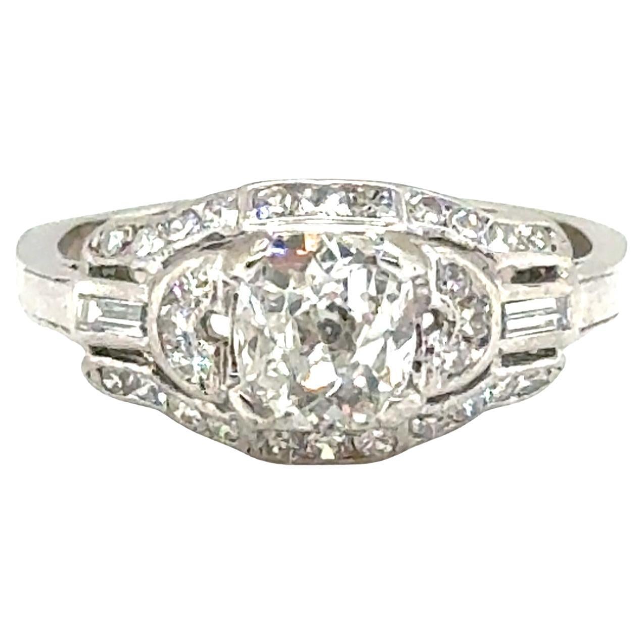 Art Deco Diamant Verlobungsring 1,75ct GIA Platin Antik 1920er Jahre Original Mine im Angebot