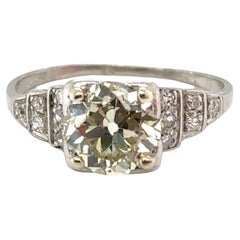 Antique Art Deco Diamond Engagement Ring 1.75ct Old European Platinum Original 1920's