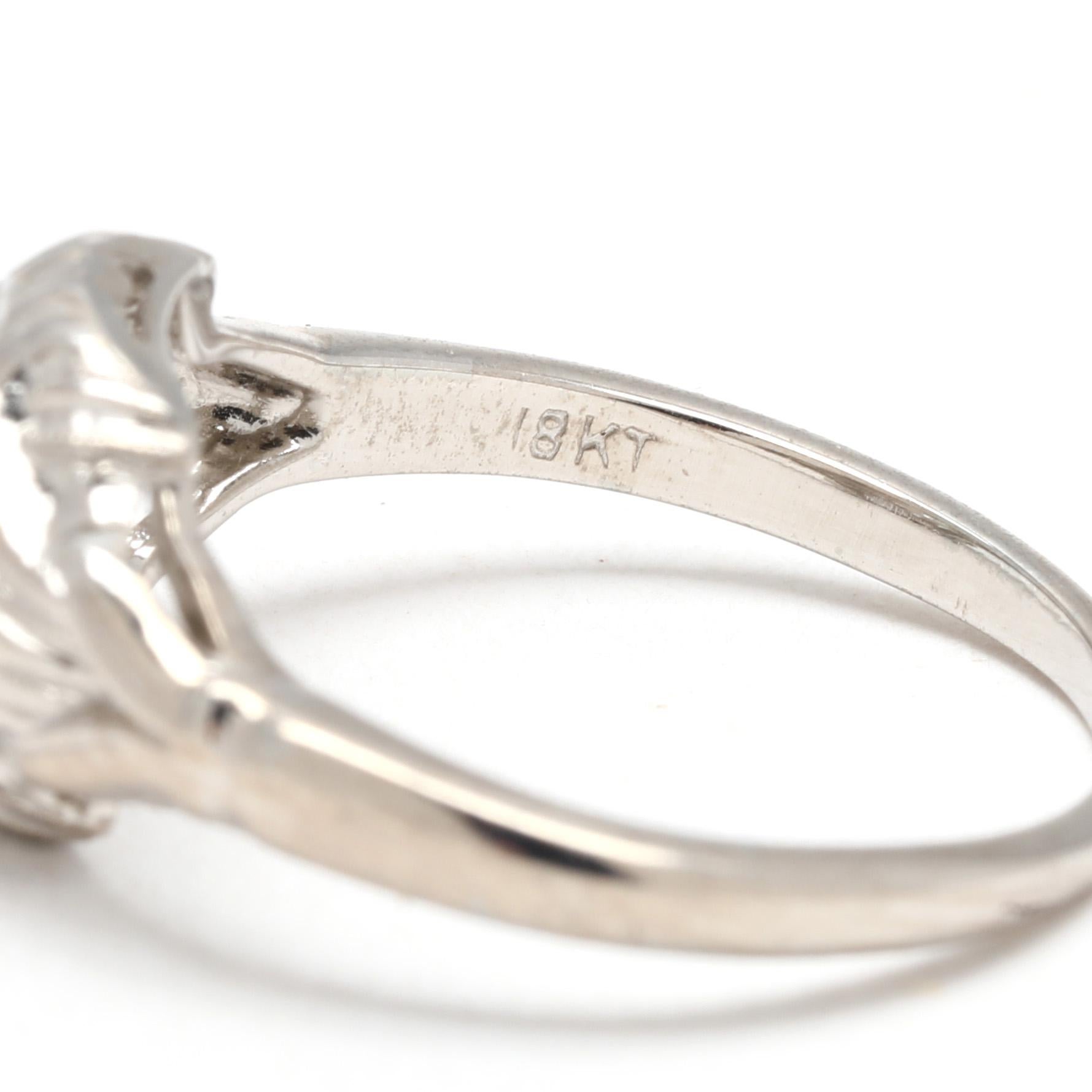 Anello di fidanzamento con diamante Art Deco, oro bianco 18 carati, misura 4,25 In condizioni buone in vendita a McLeansville, NC