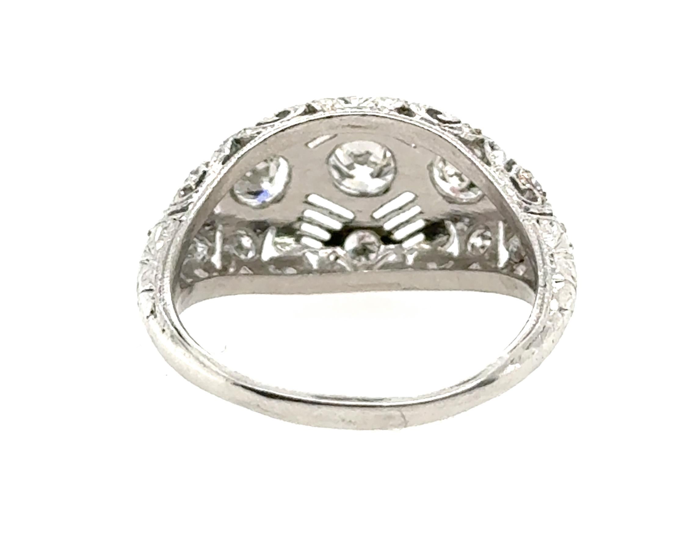 Art Deco Diamond Engagement Ring 1ct Transitional Original Late 1930's Platinum For Sale 1