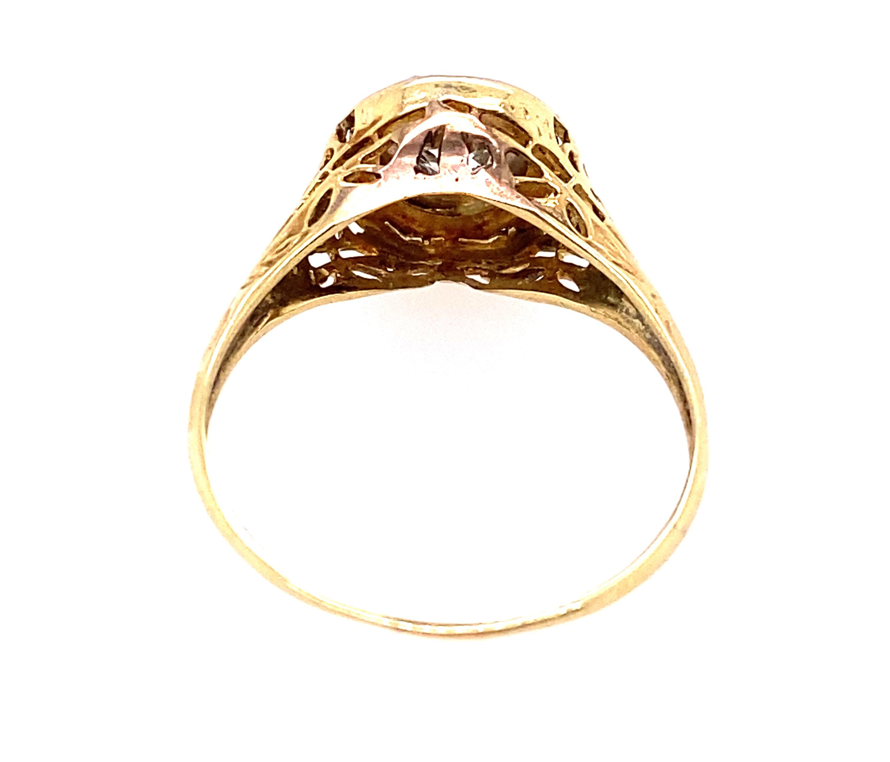 Vintage Art Deco Diamant Verlobungsring .25ct Old European Cut 14K Vintage Antik im Zustand „Gut“ in Dearborn, MI