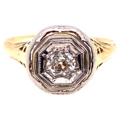 Vintage Art Deco Diamant Verlobungsring .25ct Old European Cut 14K Vintage Antik