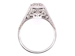 Art Deco Diamond Engagement Ring .28ct 18k White Gold Antique Original, 1920s